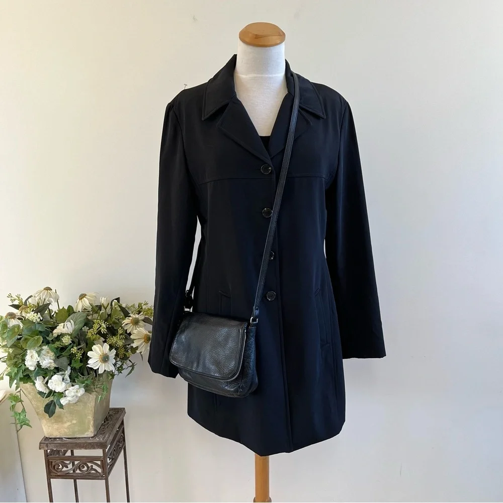 margot Black Pebbled Leather Crossbody Bag with Flap